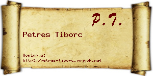 Petres Tiborc névjegykártya